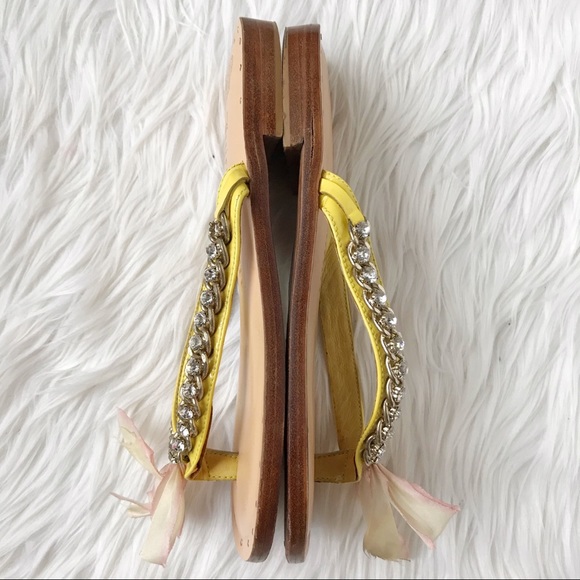 SOLD | Juicy Couture tan/yellow leather sandals - Picture 15 of 16